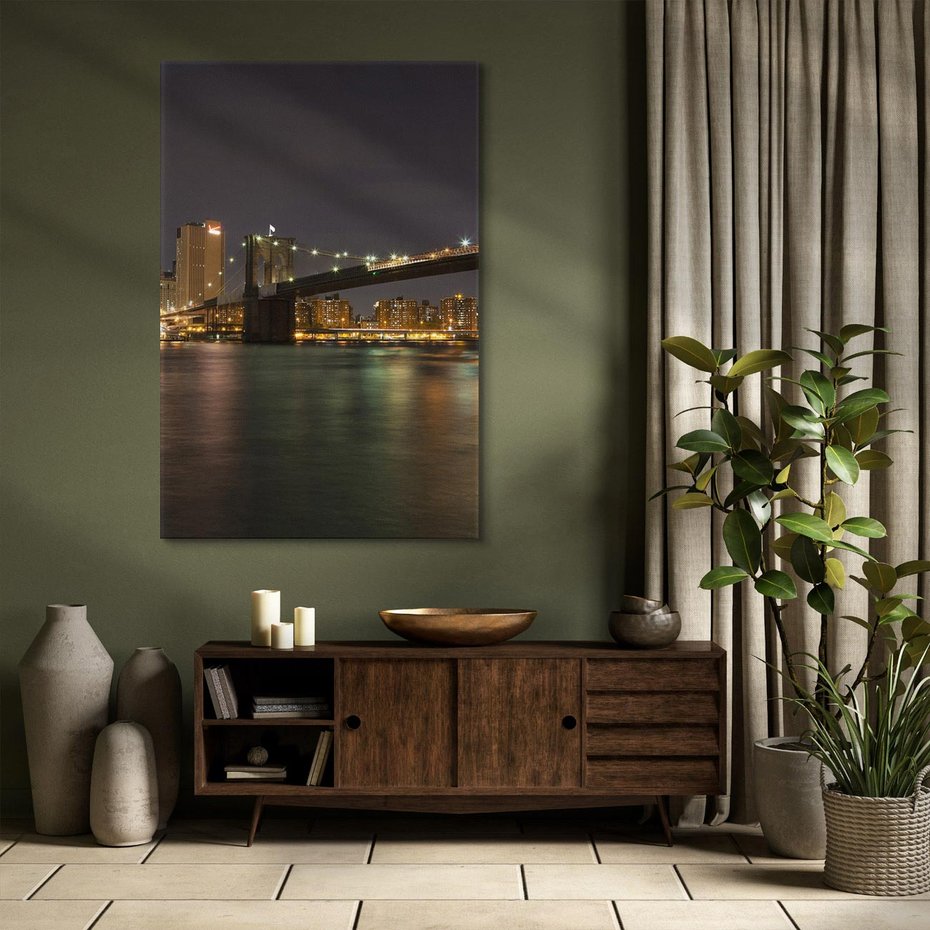 Obraz na płótnie 70x100 - Most nad nowojorską panoramą - most, Nowy Jork