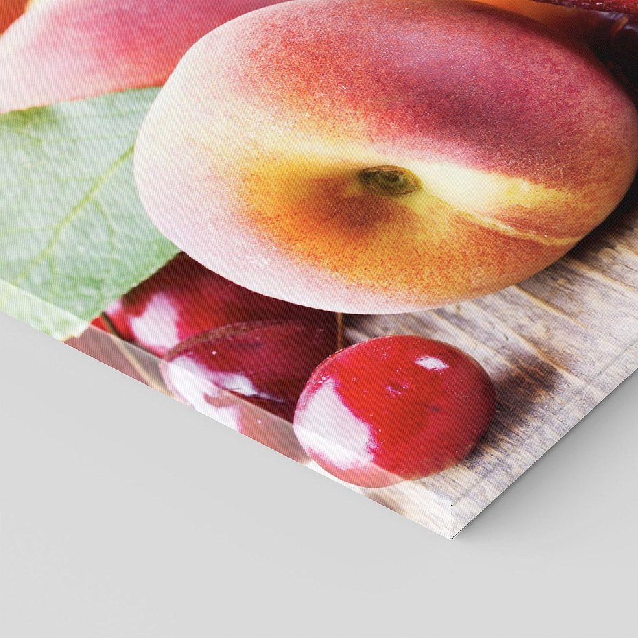 Obraz na płótnie 140x70 - brzoskwinie i wiśnie - owoce, brzoskwinie