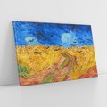 Obraz na płótnie 70x50 - "Wheatfield with Crows" (1890) Vincent van Gogh - Reprodukcja - reprodukcja, obraz na płótnie