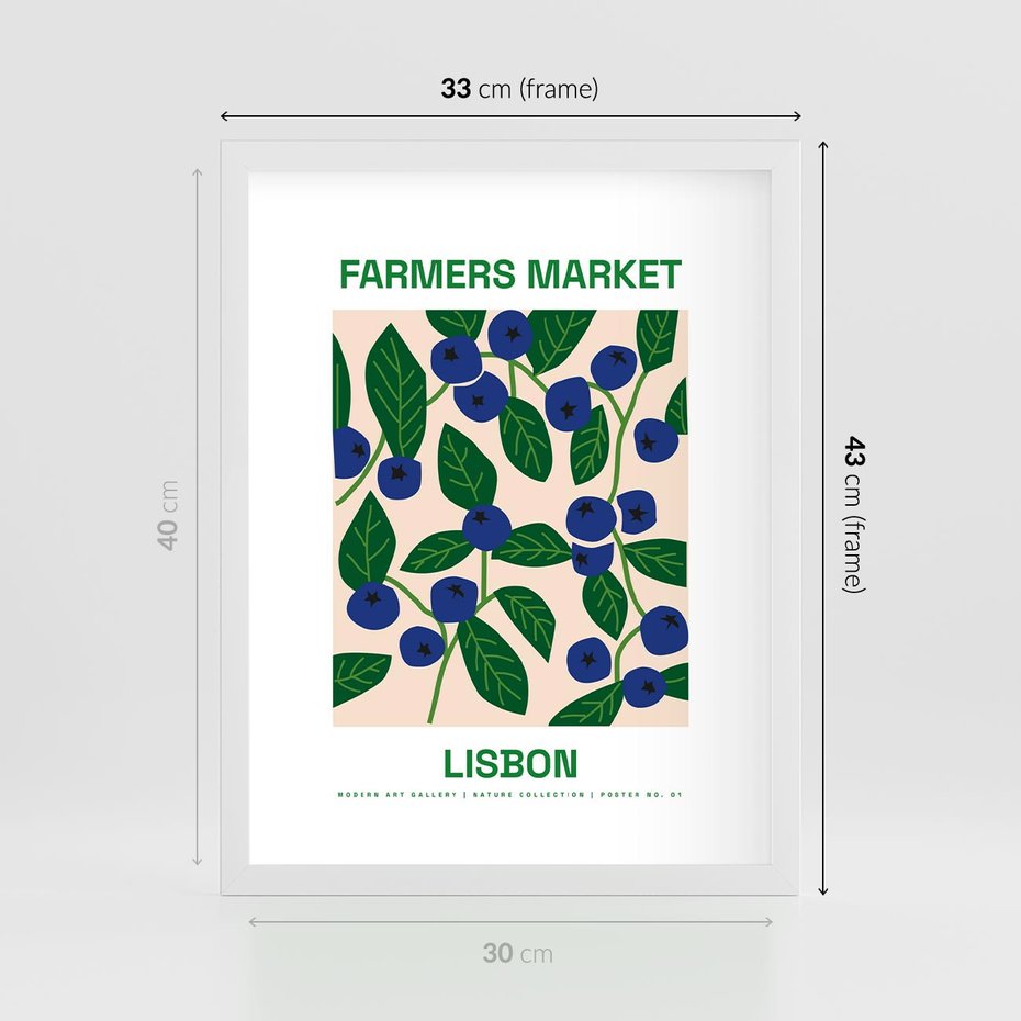 Plakat w ramie 30x40 - Rozkwitający Taniec - rośliny, wazon - rama biała