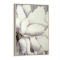 Obraz w ramie 70x100 - Tekstura Kwiatu - białe kwiaty, duży kwiat - rama drewno