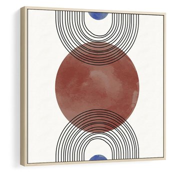 Obraz w ramie 80x80 - Księga Impulsów - nowoczesny plakat, styl midcentury - rama drewno