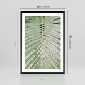 Plakat w ramie 50x70 - Jasna Zieleń Palmy - liść palmy, zbliżenie - rama czarna