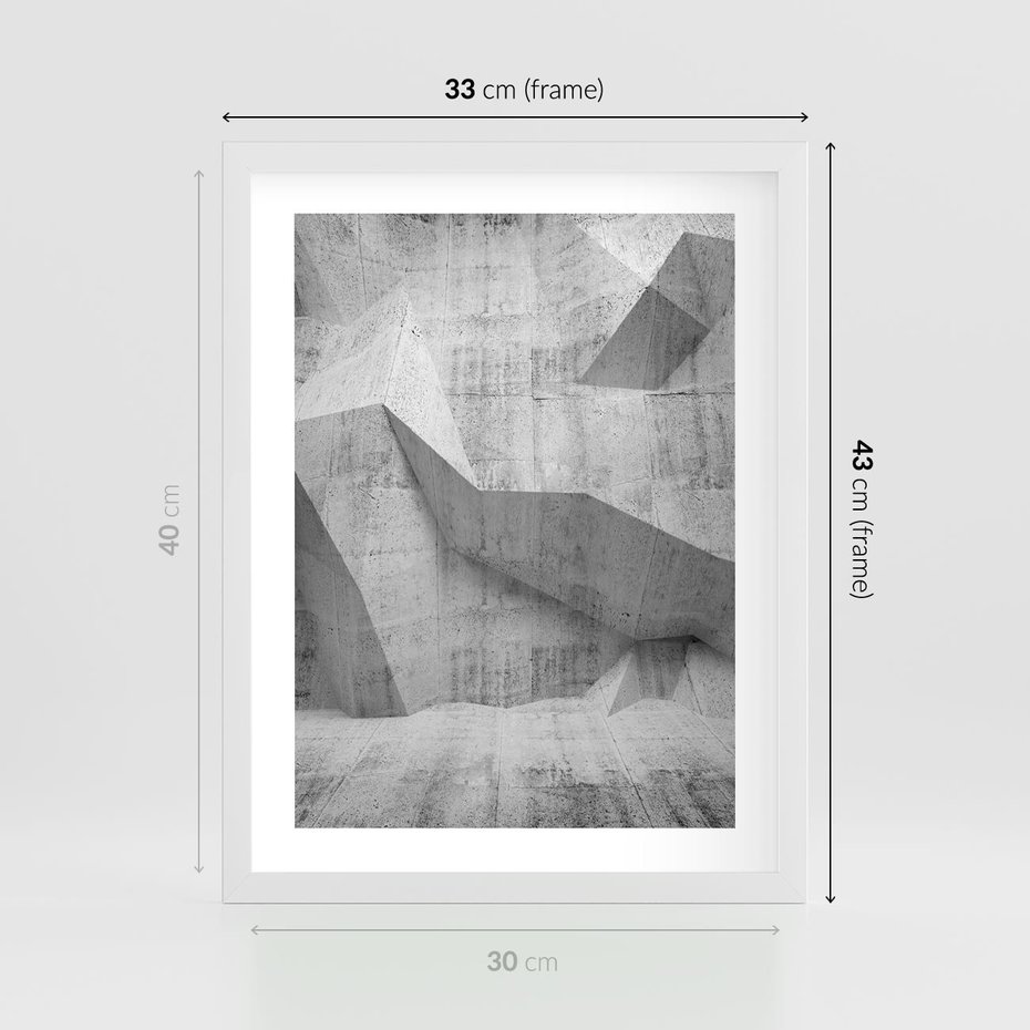 Plakat w ramie 30x40 - Geometryczna harmonia sztuki - geometria, sztuka - rama biała