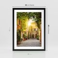 Plakat w ramie 30x40 - Malownicza Wędrówka - uliczka, perspektywa - rama czarna