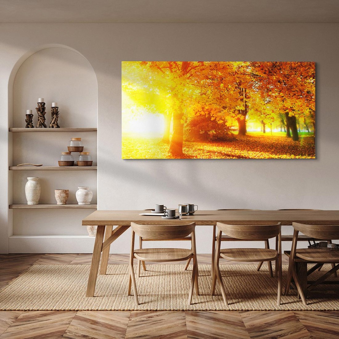 Obraz na płótnie 120x60 - Magia jesiennego lasu - las, drzewa