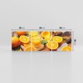 Obraz na płótnie 90x30 - Soczyste pomarańcze i soki - pomarańcze, soki
