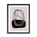 Plakat w ramie 50x70 - Linie Eksploracji - abstrakcyjne szkicowane linie, minimalizm - rama czarna