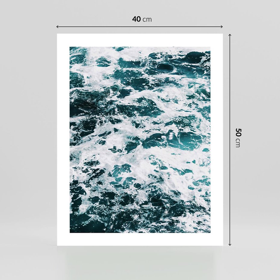 Plakat bez ramy 40x50 - Potęga Natury: Wzburzone Fale Oceanu - wzburzone fale oceanu