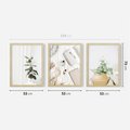 Zestaw obrazy w ramie 50x70 galeria - Liście, minimalizm, skandynawski, styl - rama drewno