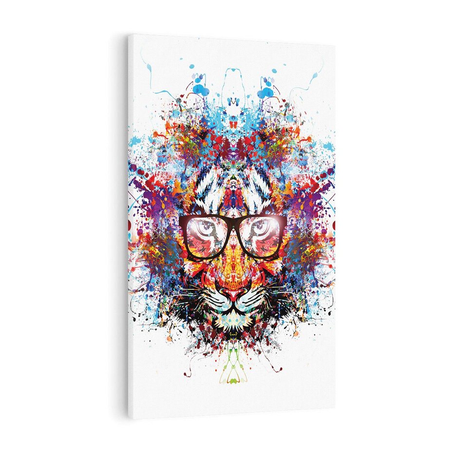 Obraz na płótnie 50x70 - Tygrys w graficznej oprawie - tygrys, grafika