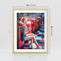 Plakat w ramie 40x50 - Stylowa Elegancja - retro, pinup - rama drewno