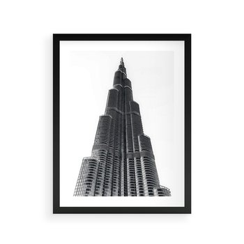 Plakat w ramie 30x40 - Wieżowiec w Monochromii - wieżowiec, architektura - rama czarna