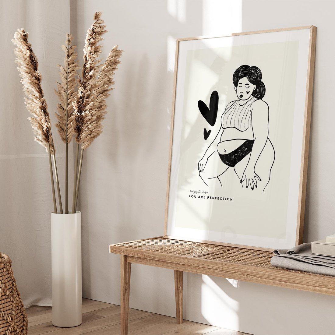 Plakat w ramie 30x40 - Wyrażenie Piękna - rysunek, sztuka nowoczesna - rama drewno