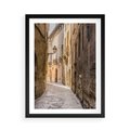 Plakat w ramie 50x70 - Perspektywa Uliczki - uliczka, perspektywa - rama czarna