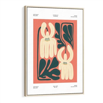 Obraz w ramie 50x70 - Migotliwe Echa - kwiaty, nowoczesna abstrakcja - rama drewno