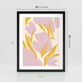Plakat w ramie 40x50 - Migocące Wibracje - abstrakcyjne kwiaty, pastelowe kolory - rama czarna