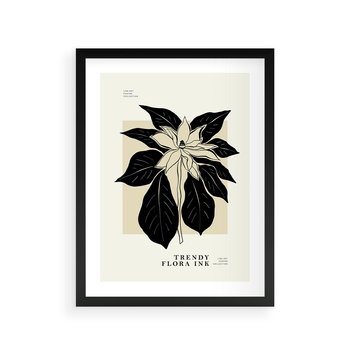 Plakat w ramie 50x70 - Melancholia przerywanych linii - wiaty, typografia - rama czarna