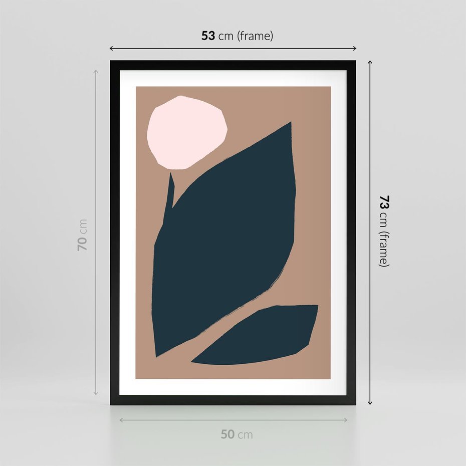 Plakat w ramie 50x70 - Rozkwitająca Wolność Boho - abstrakcyjny obraz, plakat - rama czarna