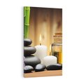 Obraz na płótnie 80x120 - Spokojny zakątek SPA z bambusem i kamieniami - bambus, kamienie