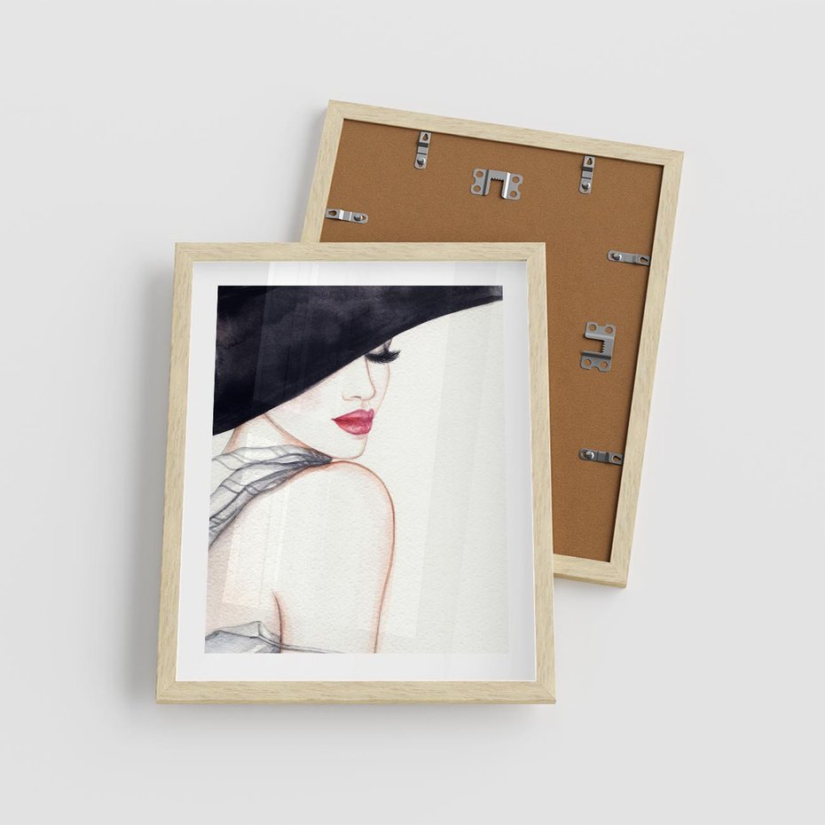 Plakat w ramie 40x50 - Stylowa Ekspresja - kobieta, moda - rama drewno