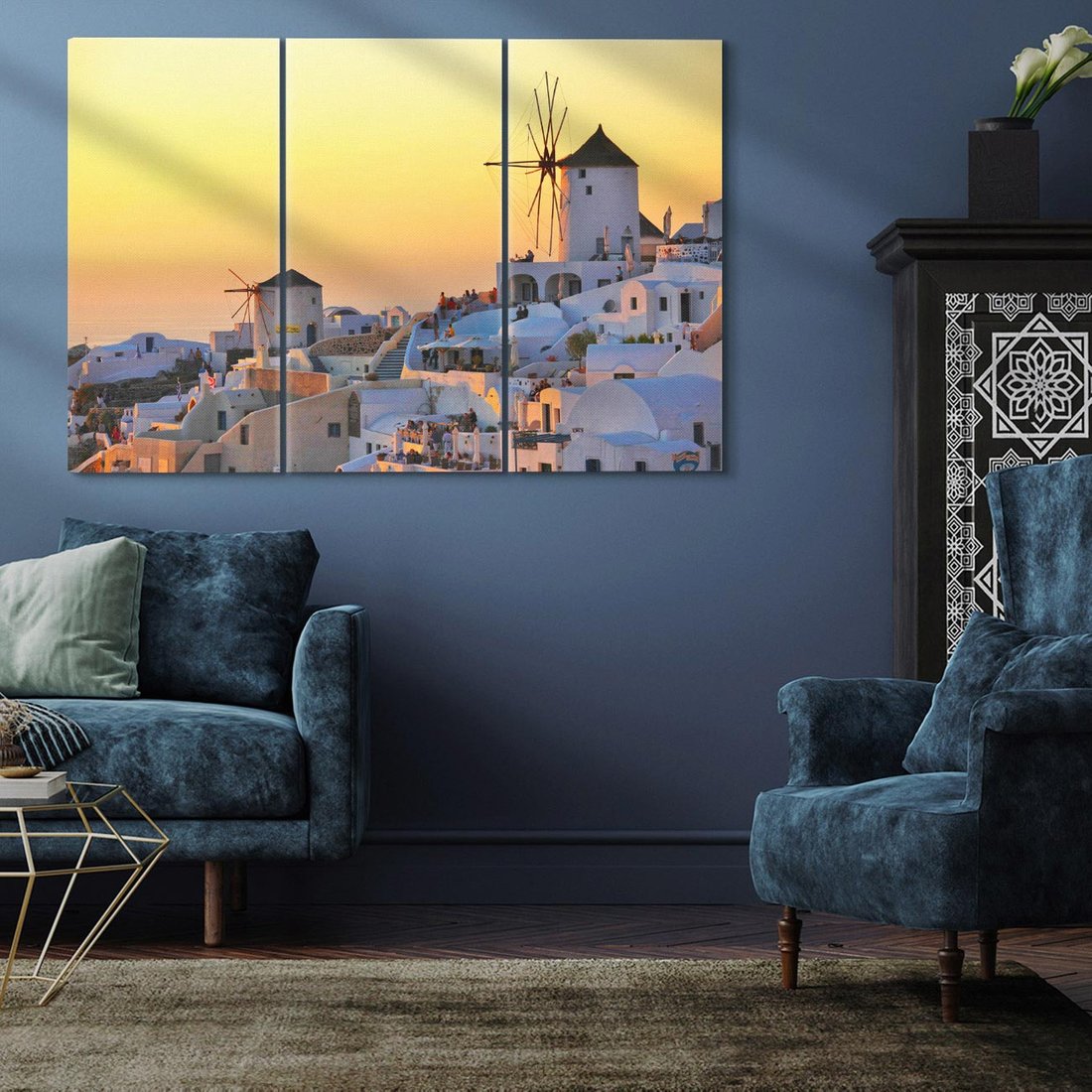 Obraz na płótnie 120x80 - magia greckiej wyspy - Grecja, Santorini