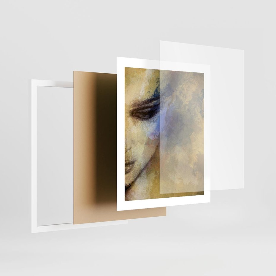 Plakat w ramie 40x50 - Graficzna ekspresja kobiecego portretu - portret, grafika - rama biała