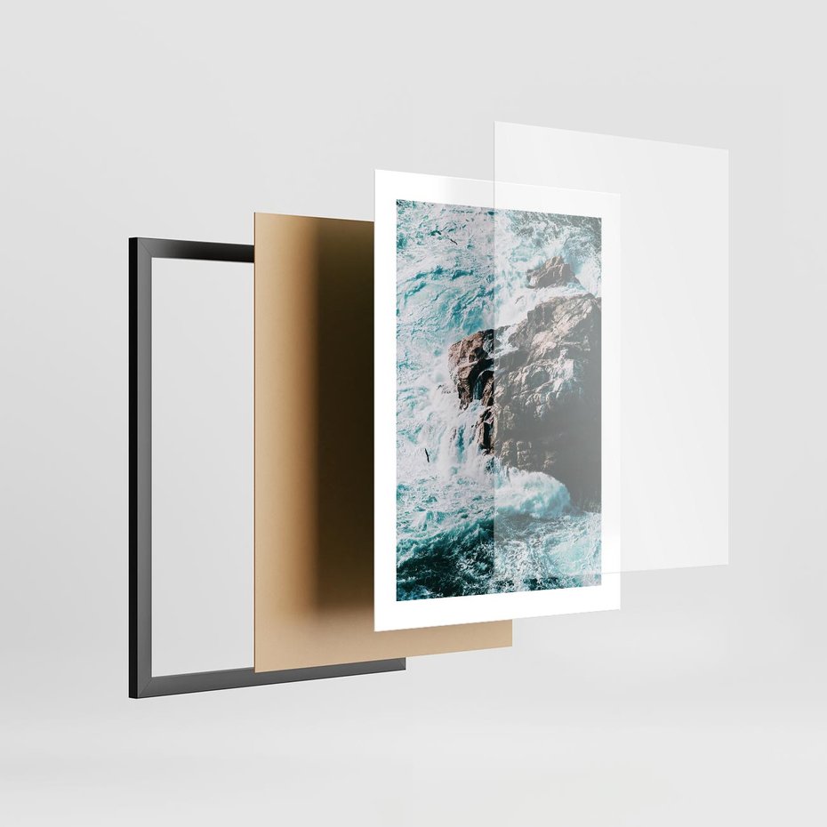 Plakat w ramie 30x40 - Siła Natury - morze, skały - rama czarna