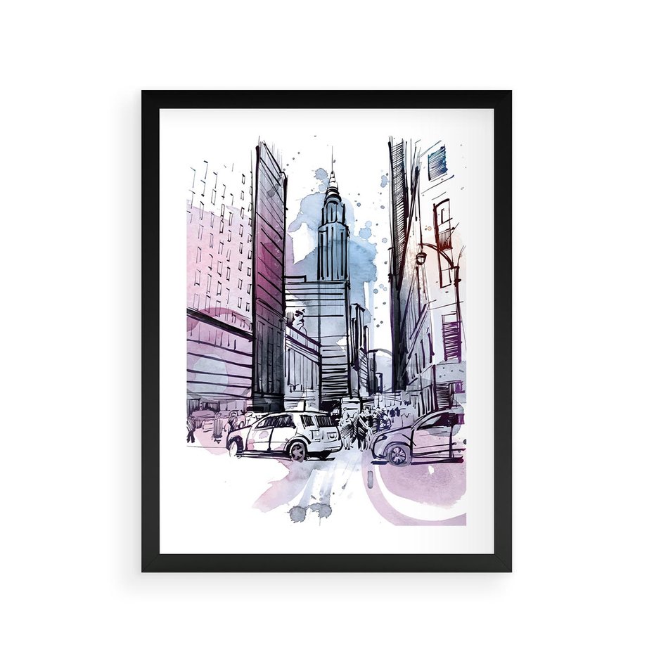 Plakat w ramie 30x40 - Miasto ożywione pulsującym życiem - szkocja, miasto - rama czarna