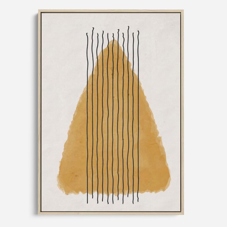 Obraz w ramie 80x120 - Migocące Impulsy - abstrakcyjna akwarelowa plama, nieregularne kreski - rama drewno