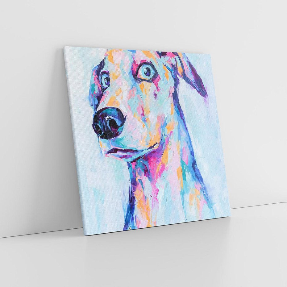 Obraz na płótnie 80x80 - Cześć! Jak się Masz? - obraz olejny, zabawna sztuka