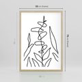 Plakat w ramie 50x70 - Liście Mocy - mroczna sztuka, minimalizm - rama drewno
