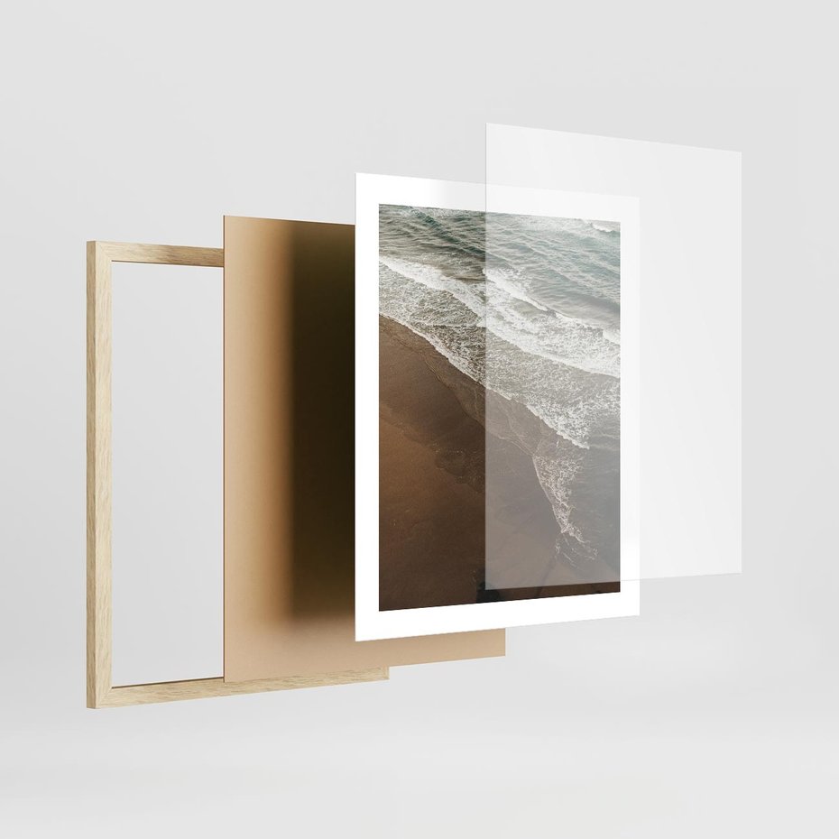 Plakat w ramie 40x50 - Spokój nad plażą - plaża, morze - rama drewno