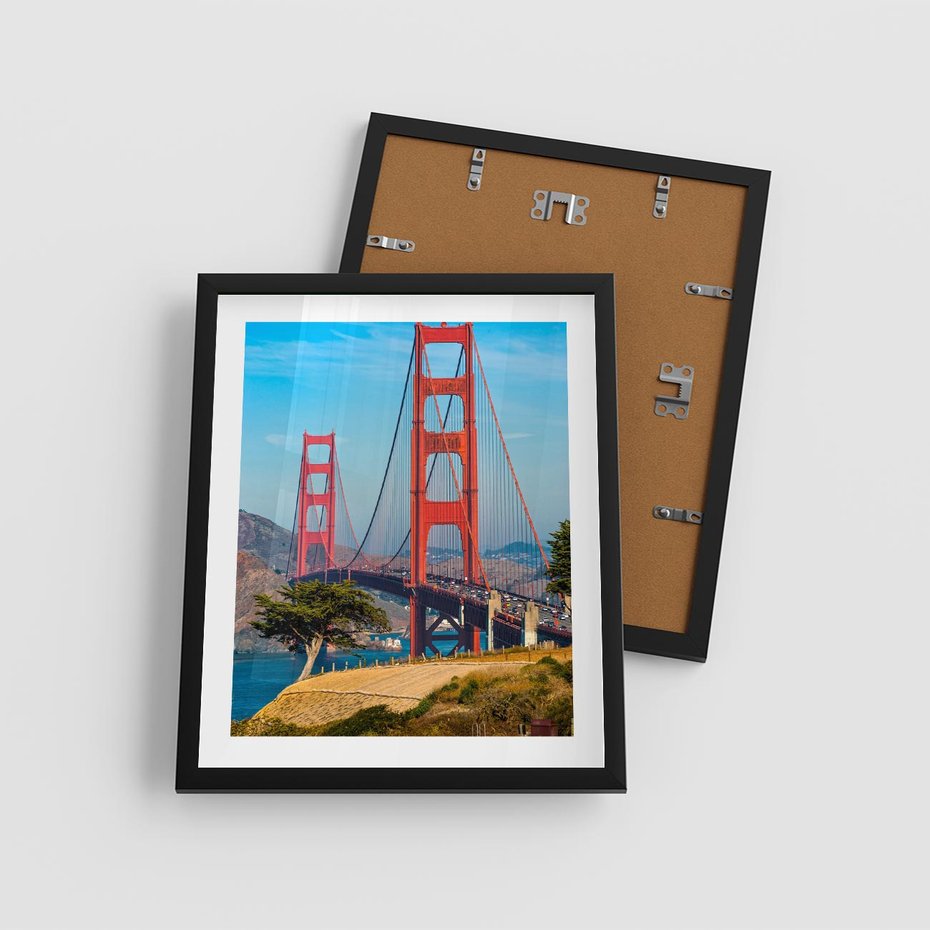 Plakat w ramie 40x50 - W krainie amerykańskich mostów - most, USA - rama czarna