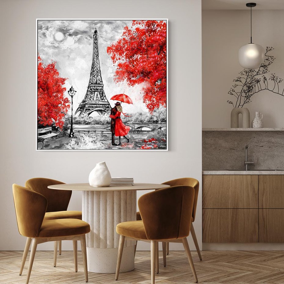 Obraz w ramie 50x50 - Paryż Wieża - Paryż, Wieża - rama biała