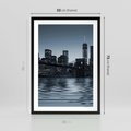 Plakat w ramie 50x70 - Nocne pejzaże miasta - miasto, nocą - rama czarna