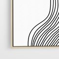 Obraz w ramie 50x50 - Refrakcje Przestrzeni - mnimalistyczna forma, czarne linie - rama drewno
