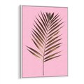 Obraz w ramie 80x120 - Promienie złotej palmy - złota, palma - rama biała