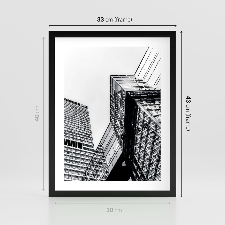 Plakat w ramie 30x40 - Fotografia Wieżowców - architektura, budynki - rama czarna