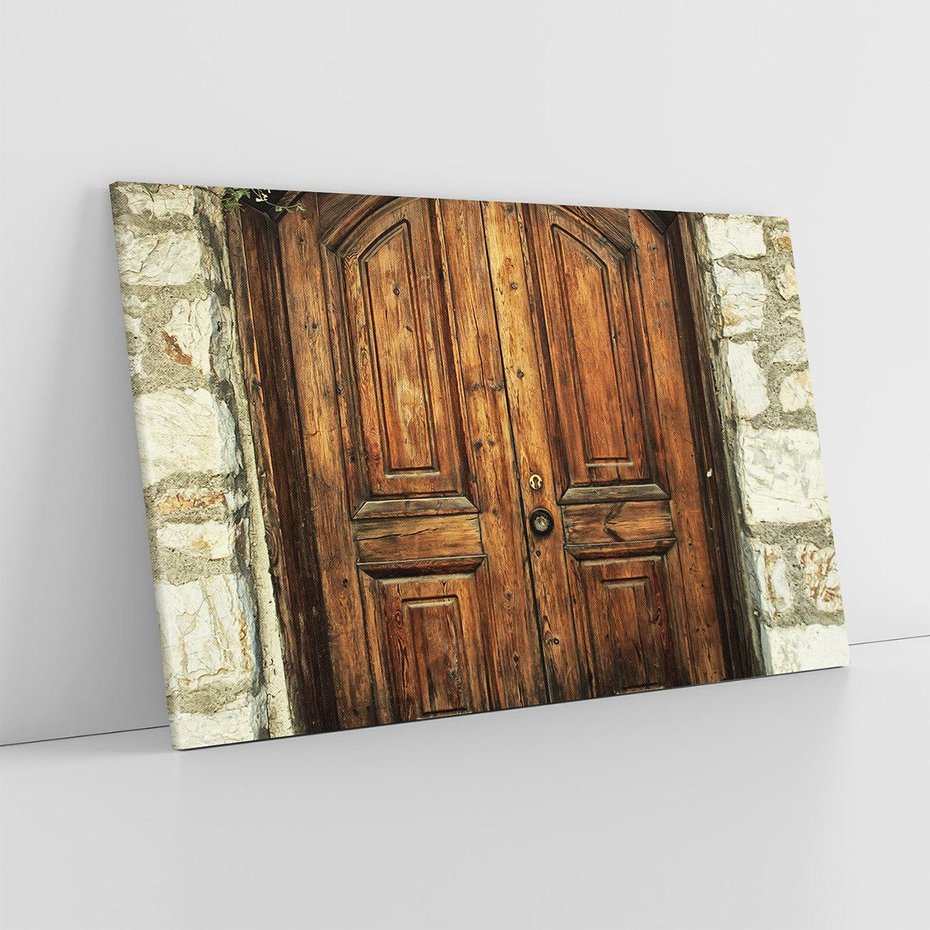 Obraz na płótnie 120x80 - Tajemnicze stare drzwi - stare, drzwi