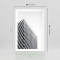 Plakat w ramie 50x70 - Wzorce Wysokości - architektura, wysoki wieżowiec - rama biała