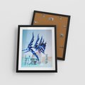 Plakat w ramie 40x50 - Intensywny Kolor Natury - liście, kobalt - rama czarna