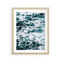Plakat w ramie 40x50 - Potęga Natury: Wzburzone Fale Oceanu - wzburzone fale oceanu - rama drewno