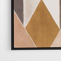 Obraz w ramie 50x50 - Odblaski niespełnionych marzeń - kompozycja z trójkątów, mix kolorów ziemi - rama czarna