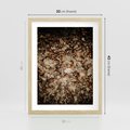 Plakat w ramie 30x40 - Suchość Liści w Brązowych Tonach - suche liście jesień brąz - rama drewno