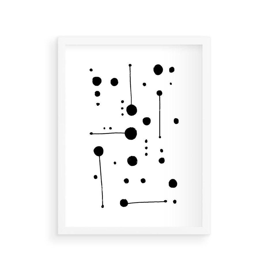 Plakat w ramie 30x40 - Złudne Odbicia - abstrakcja, minimalizm - rama biała