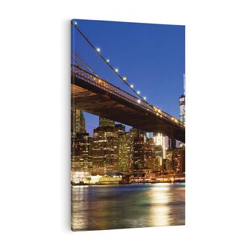 Obraz na płótnie 70x100 - Nowojorski most w świetle nocy - most, Nowy Jork