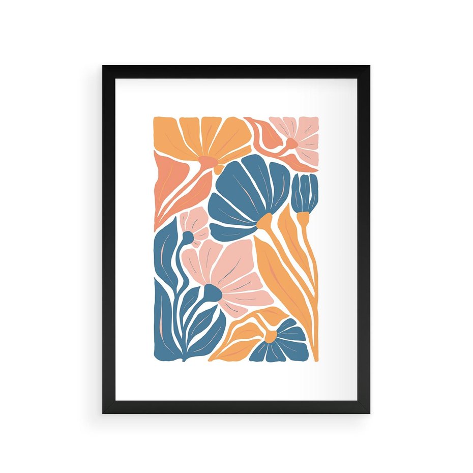 Plakat w ramie 30x40 - Migotliwe Marzenia - kwiaty, rośliny - rama czarna