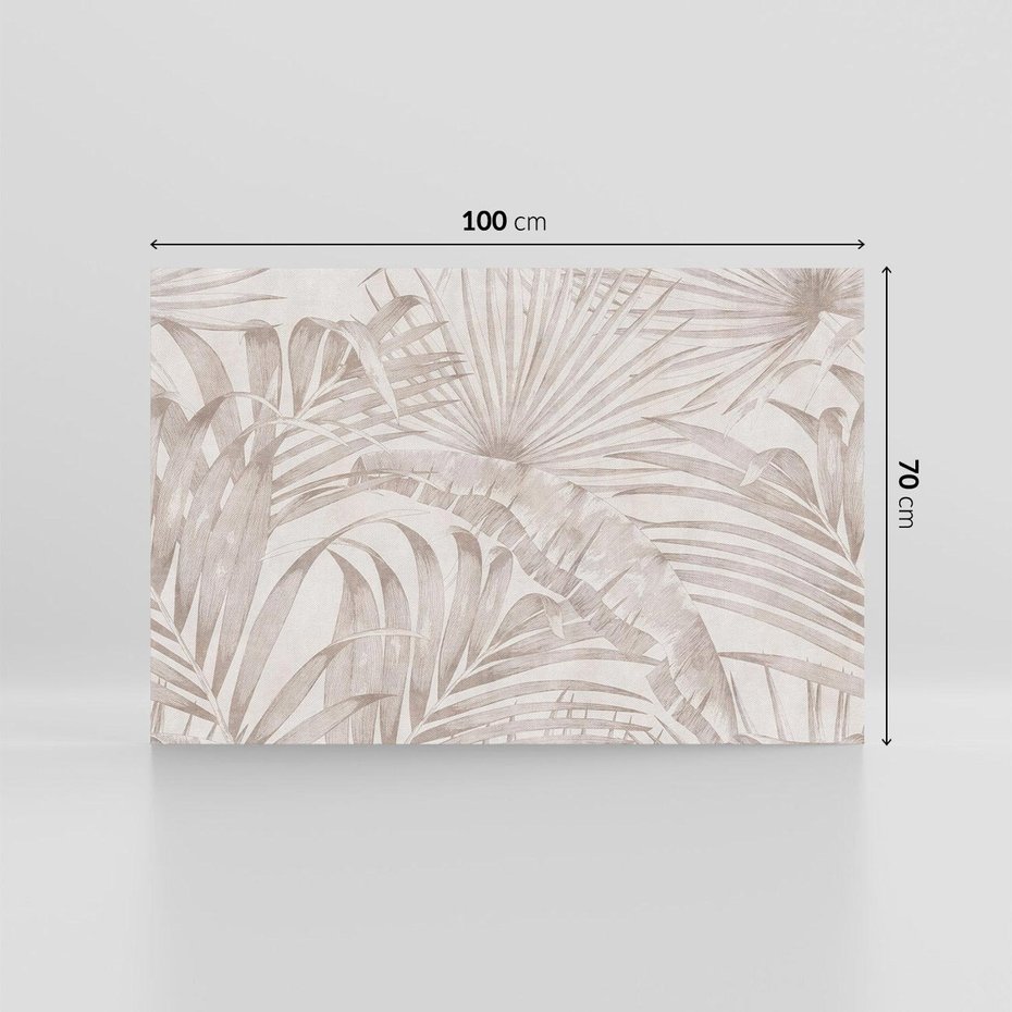 Obraz na płótnie 100x70 - Odsłonięte liściowe wspomnienia - monochromatyczne, kolory sepii