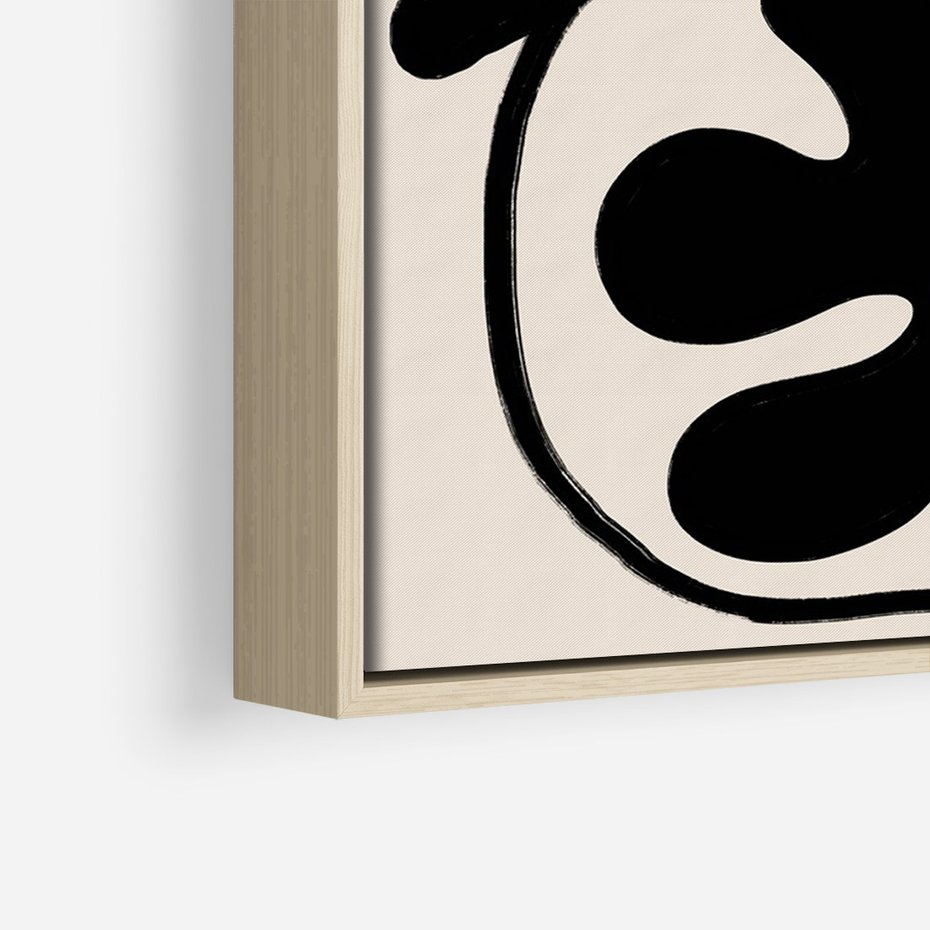 Obraz w ramie 80x120 - Wyjątkowość Boho - minimalistyczny abstrakcyjny obraz, prymitywne kwiaty - rama drewno